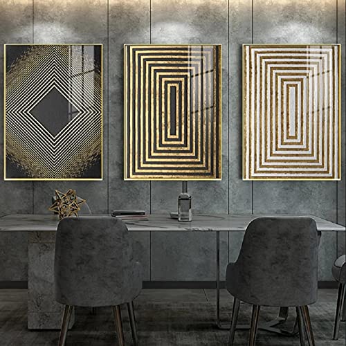 Cuadros modernos nórdicos abstractos en lienzo dorado para decoración de paredes de sala de estar