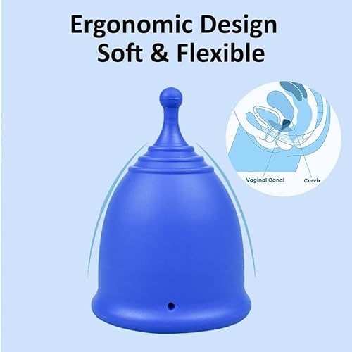 Miniatura 4 de SHORDY Copas menstruales (grande), paquete individual con caja, suave y flexible, kit menstrual de copa para mujeres de hasta 12 horas de comodidad,