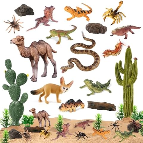 SIENON 32Pcs Desert Animal Figurines Set Cover