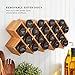 Kamenstein 18 Jar Criss-Cross 2-in-1 Spice Organizer for Countertop or Wall with Spices Included, FREE Spice Refills for 5 Years, Bamboo with Black Caps
