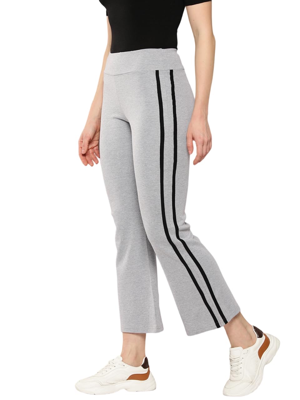 femea Women Slim-Fit High-Rise Flared Cotton Polyester Track Pant-picture-31