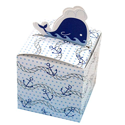 Amosfun 50 stuks papier snoep dozen met dolfijn anker bruiloft geschenkdozen chocolade wrappers partij benodigdheden - Afbeelding 3