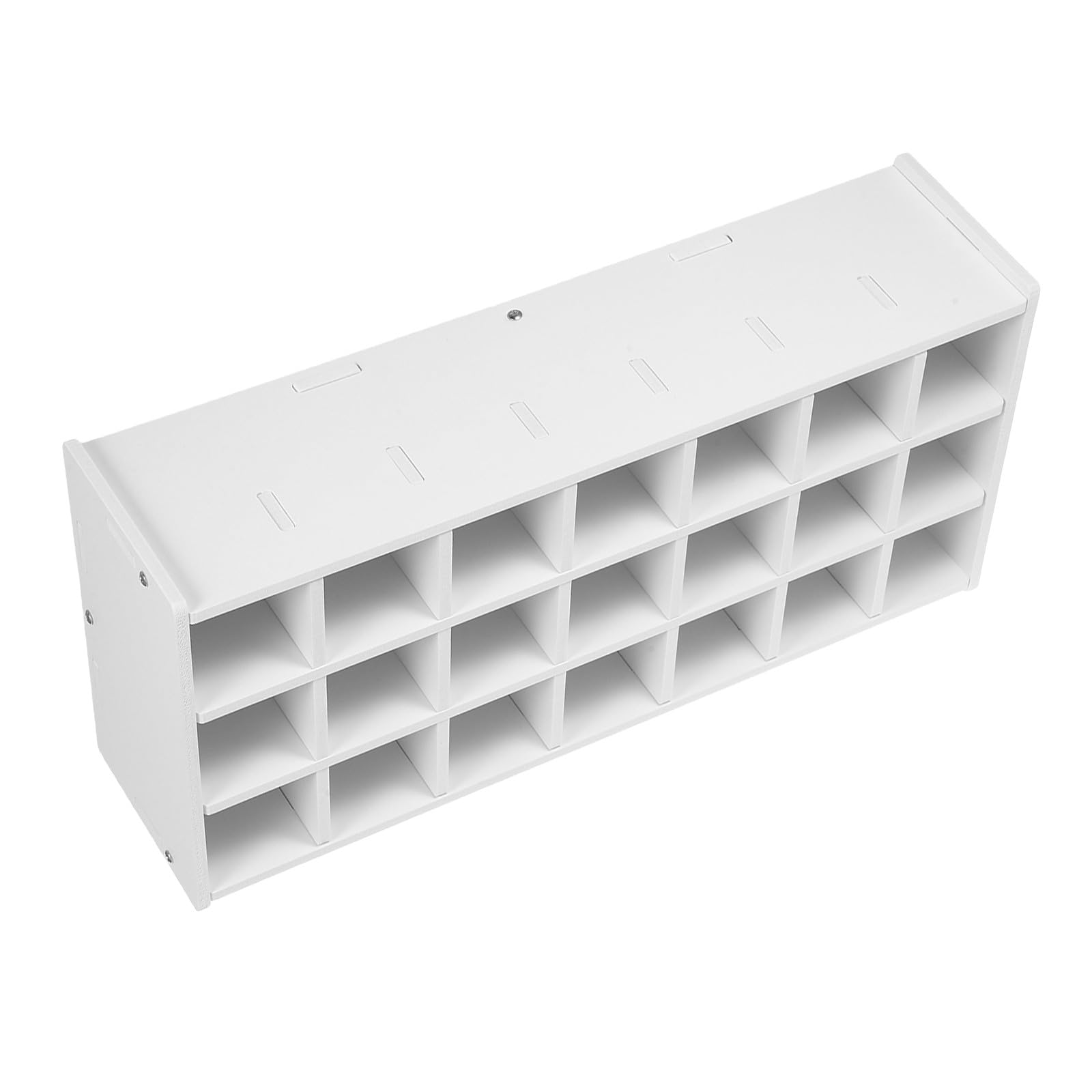 Rangement peinture bois blanc multi-fentes pour organiser l'atelier d'art créatif à la maison