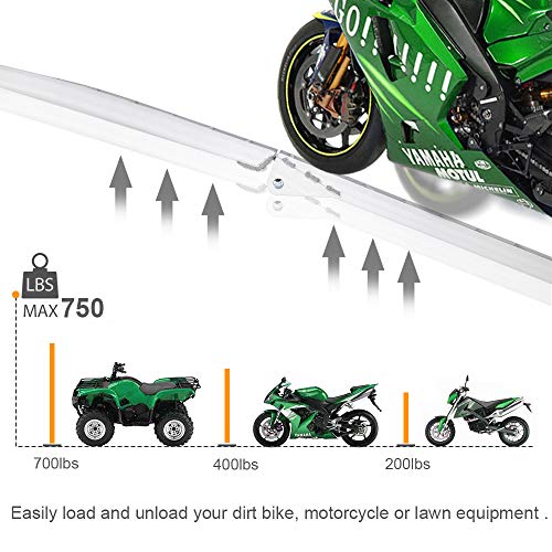 image for TUFFIOM 7ft Aluminum Truck Ramps 750lbs Capacity,Folding Loading ATV R