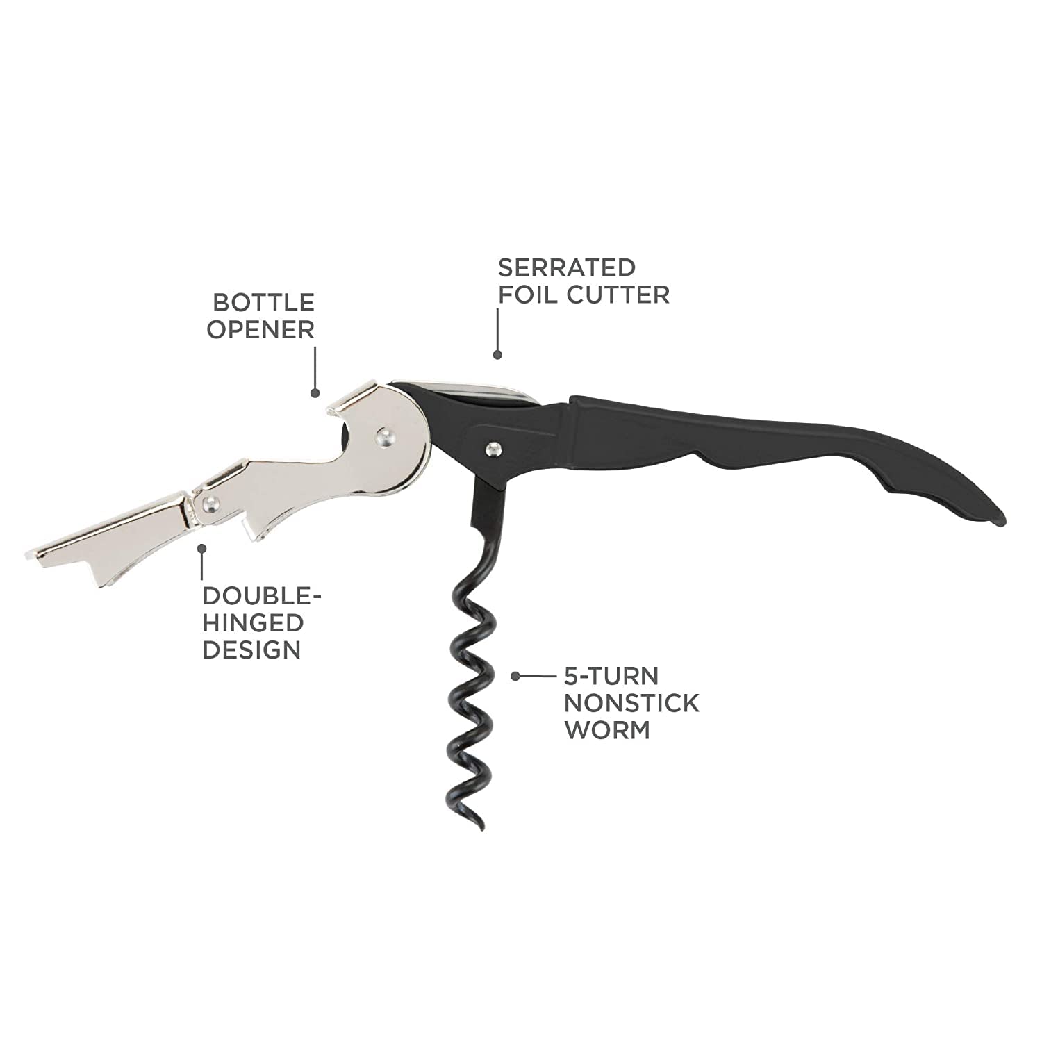 Professional Waiter's Corkscrew - Bottle Opener & Foil Cutter -9 Professional Waiter's Corkscrew - Bottle Opener & Foil Cutter -9