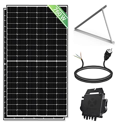 Balkonkraftwerk 760 Watt Photovoltaik Solaranlage mit AP System 600W DS3 mikrowechselrichter - Aufständerung SÜD 10 Meter Schukostecker | Solar thumbnail