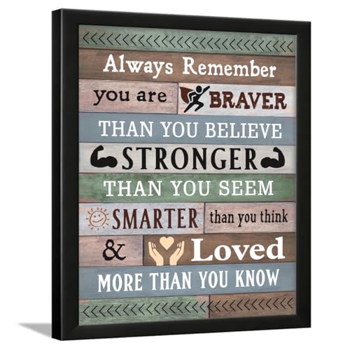 Image of Chaka Chaundh - Always remember you are braver than you believe stronger than you seem smarter than you think & loved more than you know.Suitable Inspirational Motivational Quotes for OFFICE & STUDENT- Father's & Mother's day gift Unique Birthday gift for Girlfriend Boyfriend son daughter Bro Sister gift - (14 X 11 inches)