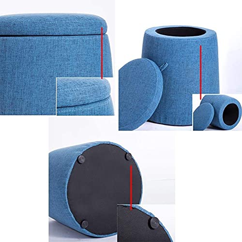 Pouf de rangement en bois massif rouge pour optimiser les petits salons - 3