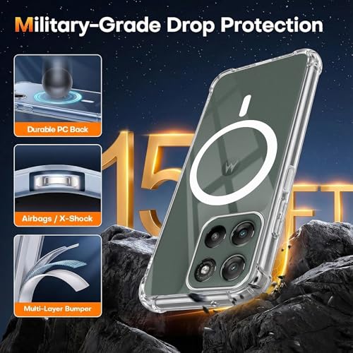 Image of Jkobi Shockproof Crystal-Clear Back Cover for Motorola Moto G67 Power | G57 Power (Magsafe Wireless Support | Drop & Camera Protection | Hard Polycarbonate)