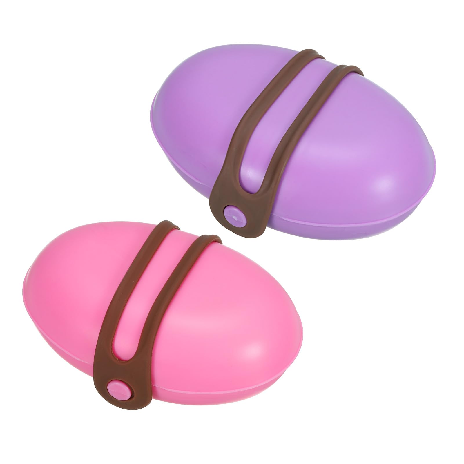 PATIKIL Travel Soap Holder, 2 Pack Soap Bar Box Container Case with Band for Traveling Camping, Gym Use, Dark Red Purple