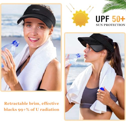 Image of PALAY Cap for Women Stylish, Summer Caps for Women, Extendable Side Brim Sun Visor Womens Hat, Fashion Breathable Hats with Sweatband for Biking, Running, Golfing