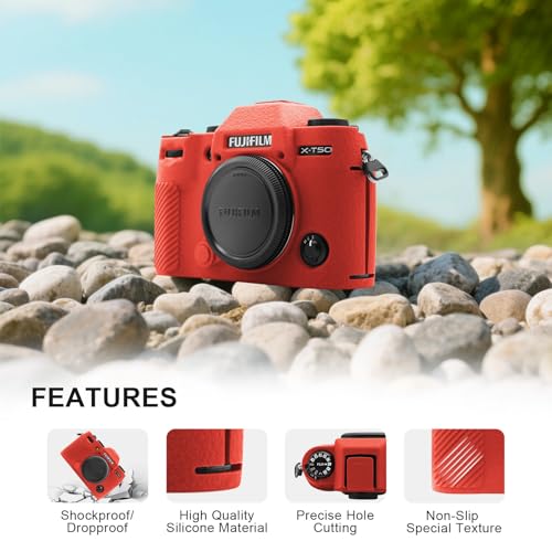 Funda Protector de Cámara para Fujifilm X-T50 Silicona Roja miniatura 3