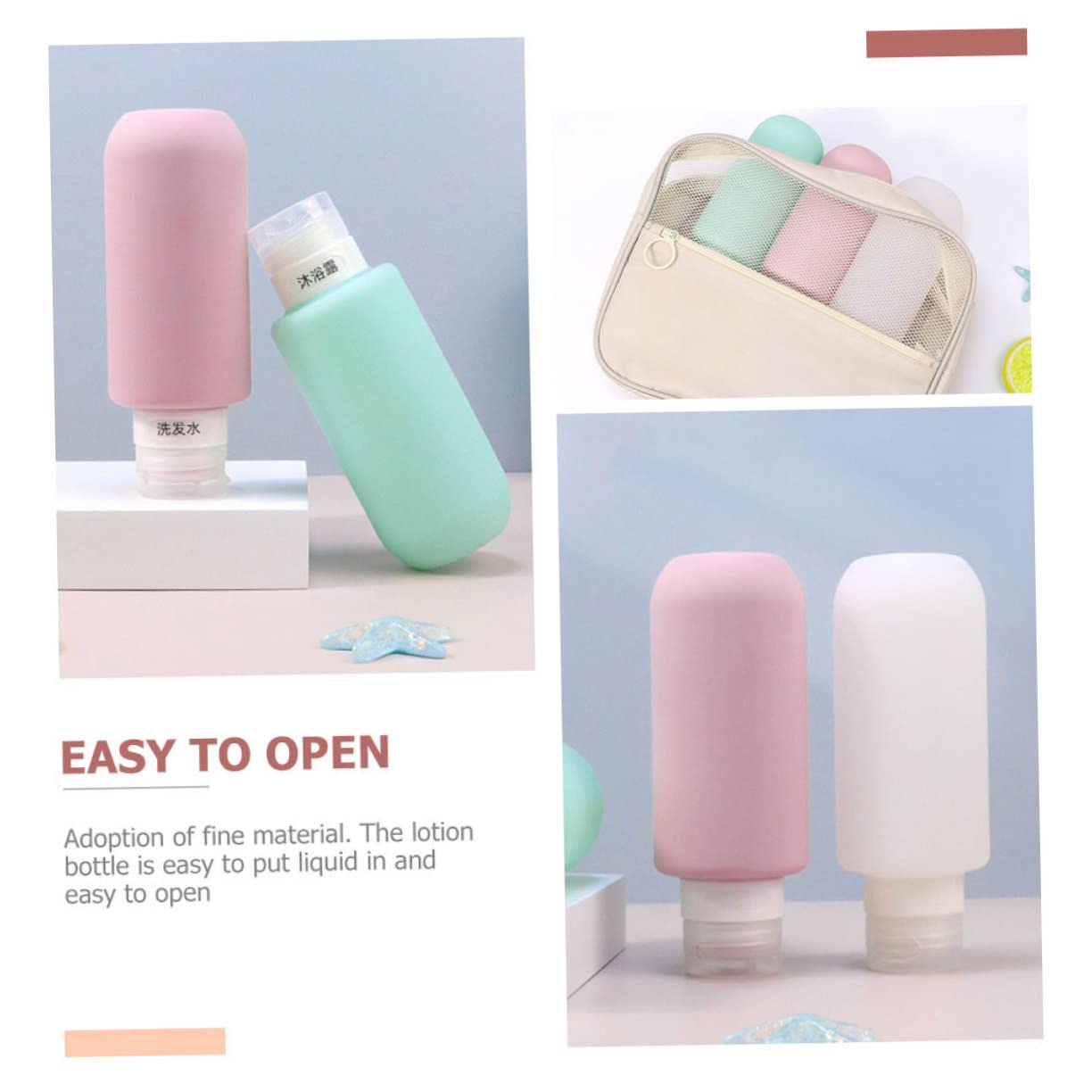 MAGICLULU 3 Set Di Flaconi Per Shampoo Da Viaggio in Silicone Flaconi Da Viaggio A Prova Di Perdite Contenitori Portatili Ricaricabili Per Cosmetici Flaconi Per Lozione 100 Ml 2 Pezzi * 3