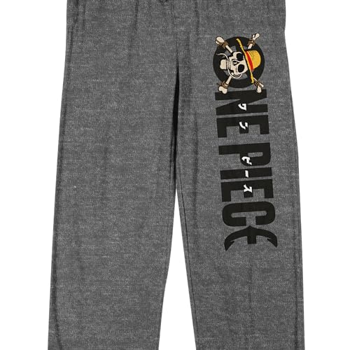 Bioworld One Piece (Manga) Title Logo Men's Heather Gray Sleep Pants2
