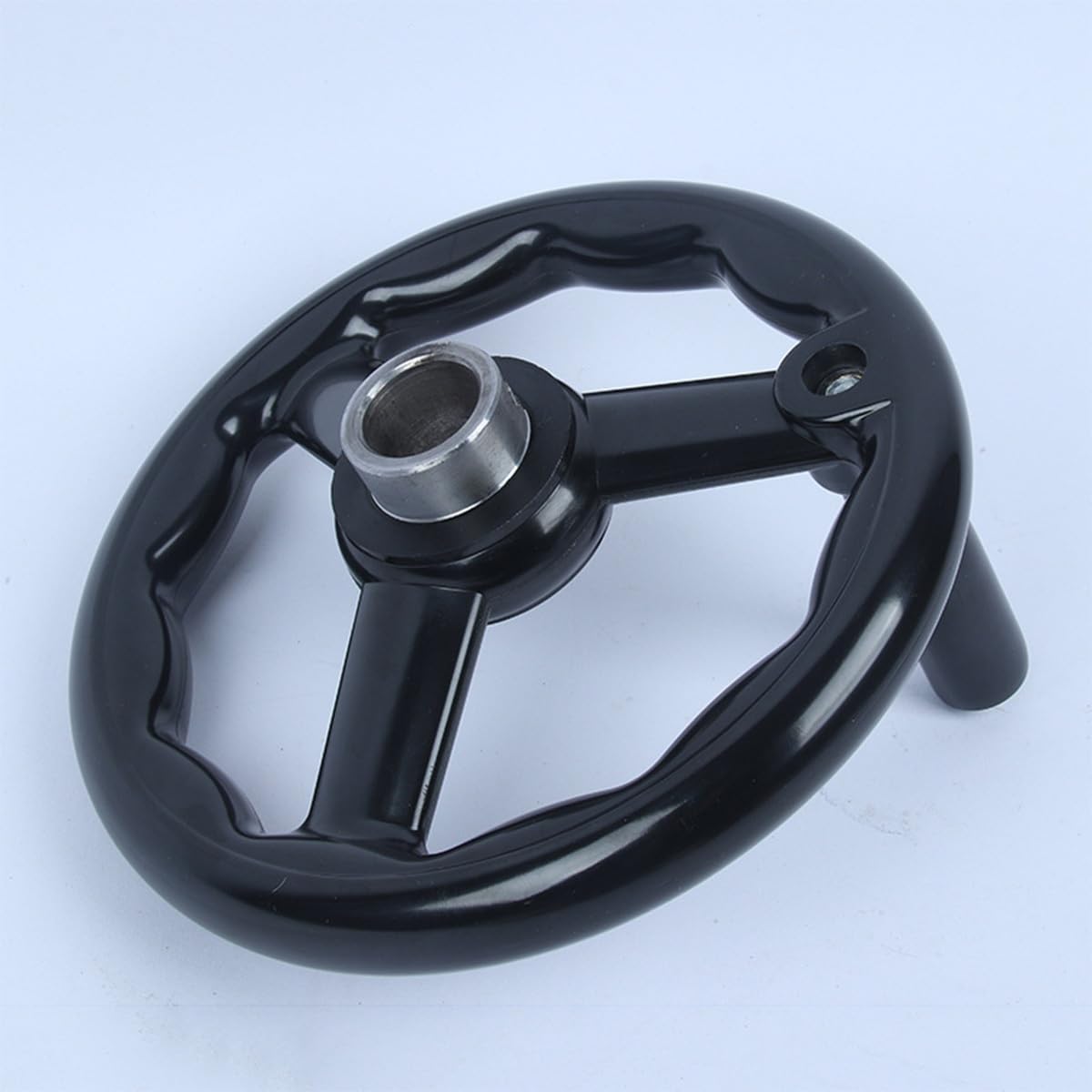 3-Speichen Handrad Ø100-200mm Bakelit Antirutsch Schwarz Fräshandrad Mit Abnehmbarem Schwenkgriff Für Drehfräs Schleifmaschinen(200 * 20mm)