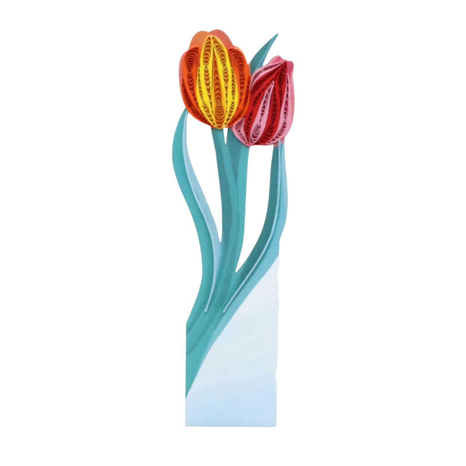 Origamo Quilled Bookmark Colourful Tulips Handmade Reading Book Lover Gift - Eco-Friendly - by Origamo - Handmade, Vibrant, Personal, Unique, Thoughtful, Delightful