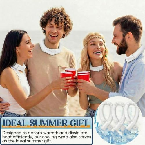 Image of Cozypower 6 Pcs Cooling Neck Wraps with Button Cooling Bandana Neck Cooler Scarf for Hot Weather Ice Neck Wrap Summer Outdoor