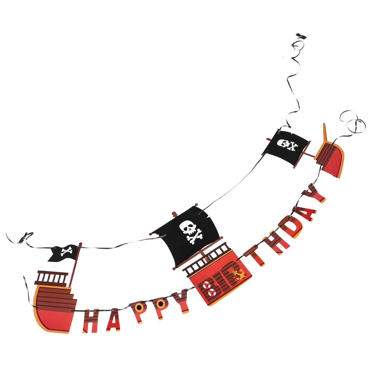 Pirate Party Happy Birthday Banner Paper Bunting for Theme Parties