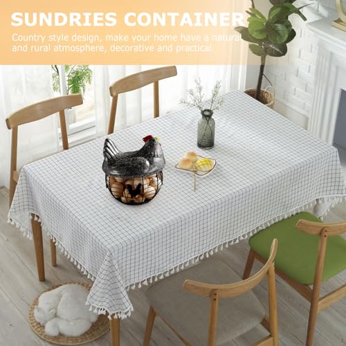 Cesta de hierro para huevos y frutas jojofuny, organizador de cocina gris decorativo 7