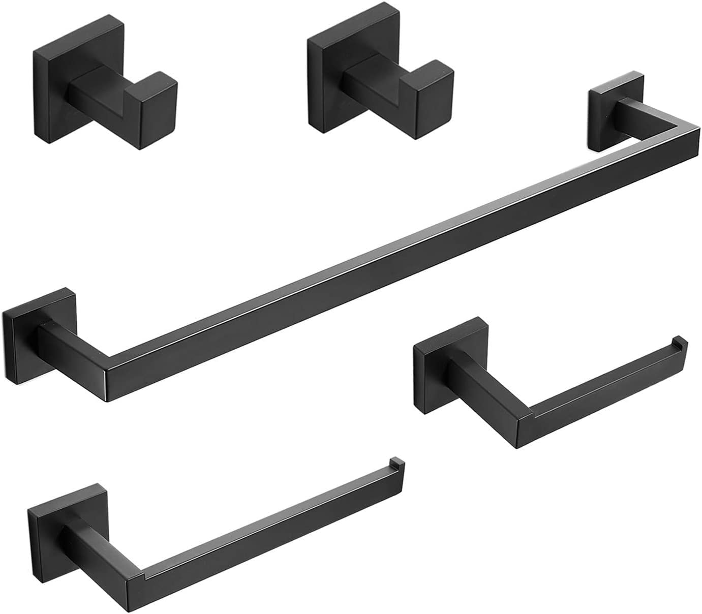 Conjunto de Accesorios de baño, 5 Piezas de Acero Inoxidable Juego de Hardware de baño montado en la Pared, Set de Colgante de Hardware del Inodoro