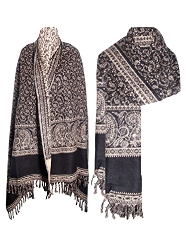 BLACK BEIGE FLORAL BLANKET SCARF LUXURY PREMIUM QUALITY HANDMADE FASHION SCAR MADE OF YAK WOOL Shawl Blanket stole unisex Blue2