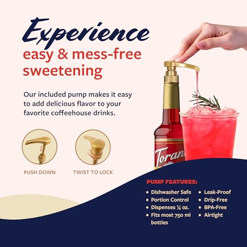 Image of Torani Watermelon Syrup for Drinks, Flavoring for Sodas and Cocktails, Pump Included, 25.4 Oz