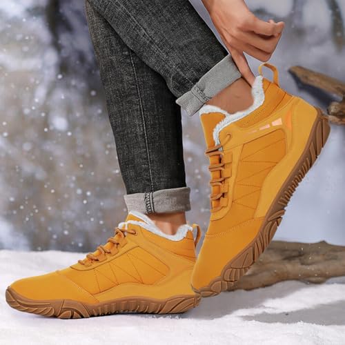 Image of Hike Footwear Barefoot Shoes Mens Womens, Winter Wide Toe Barefoot Hiking Shoes Boots, Non-Slip Waterproof Outdoor Running Boots Sneakers for Women Men