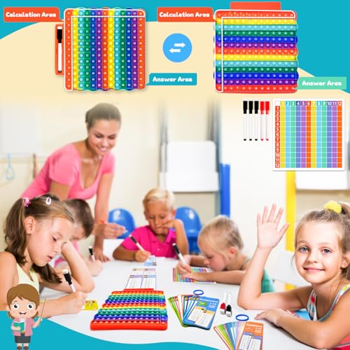Image of Addition Flash Cards+Multiplication Flash Cards + Fingertip Bubbles Toy, Interesting Math Combination, Math Games for Children Aged 3 +