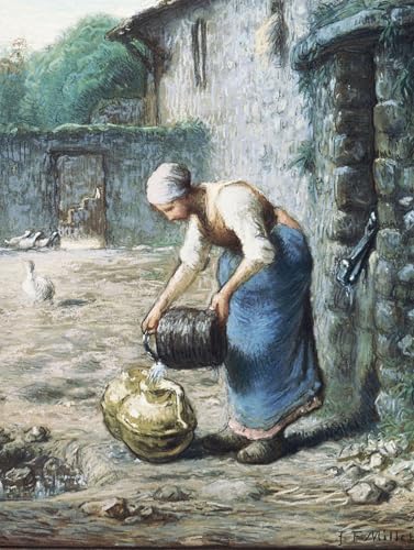 Lienzo Cuadro Pintura Murales Decoración Hogar La mujer junto al pozo Jean Francois Millet 60x90