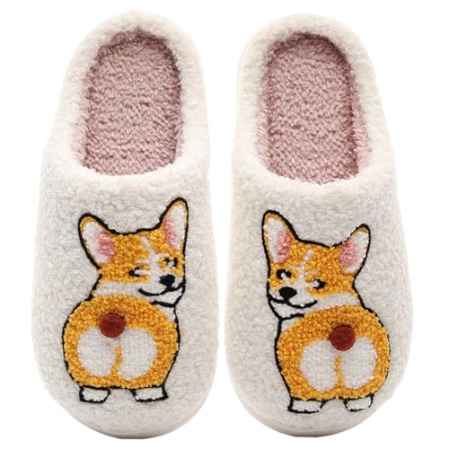 Cute Slippers For Women Men Fuzzy Cushioned Comfort Slip-On House Shoes Memory Foam Slippers