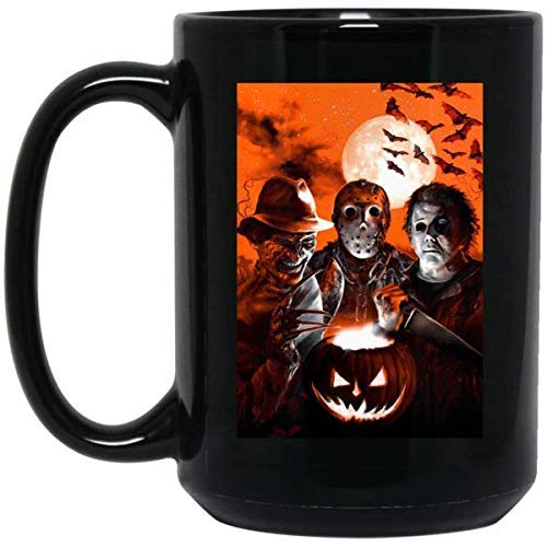 NA Super Villanos Halloween Horror Jason Voorhees Michael myers Taza de café de cerámica Taza de té (Negro)