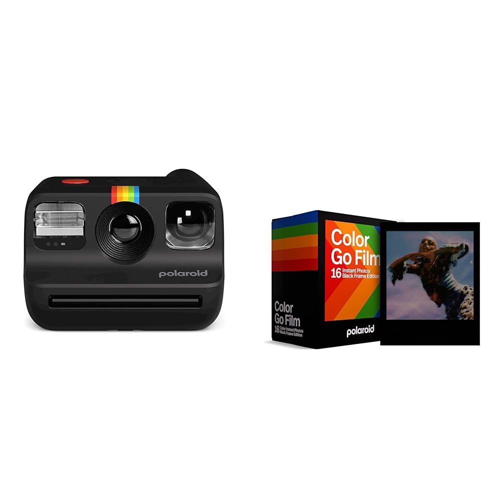 Polaroid Go Generation 2 Black & 6211 Pellicola a colori per Go - confezione doppia - cornice nera, 16 pellicole (l'imballaggio può variare)