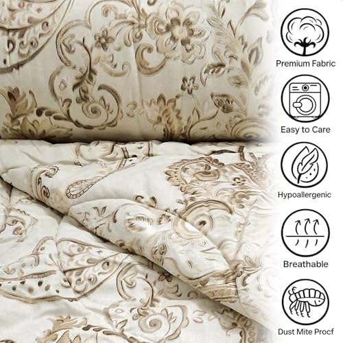 Image of MORADO Glace Cotton AC Comforter /Blanket /Quilt for Double Bed | Ultra Soft & Lightweight | All Season Reversible Comforter | Cozy Bedding for Home & Hotel|Size 90x100 Inches,Traditional Design,Double