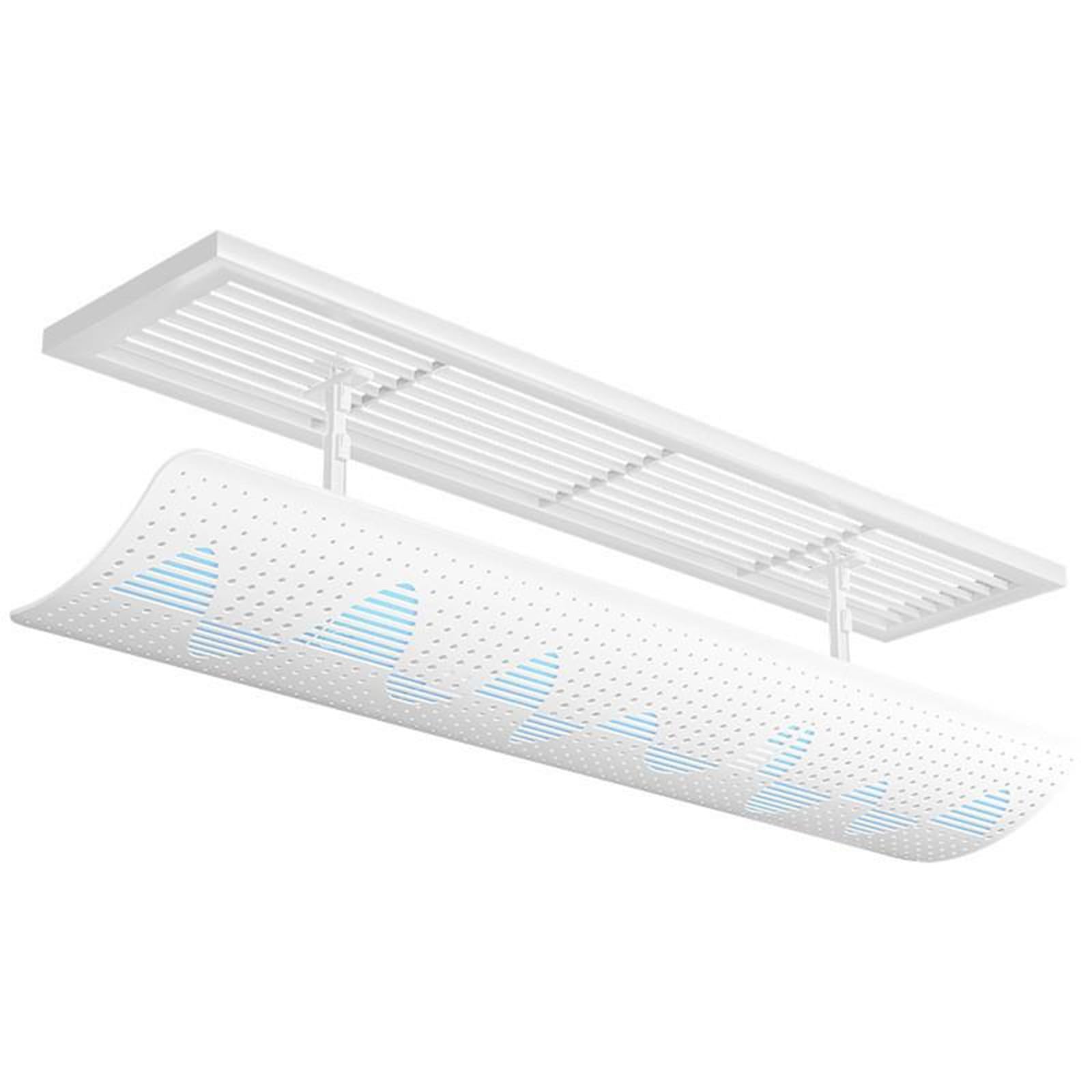 YGER JZGB Ceiling Vent Deflector, Air Conditioner Deflector with Filter, Retractable Bracket, 120° Angle Adjustment, for Top or Side Vents(120x22cm/47x9in)