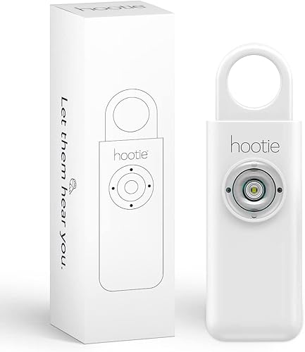 Miniatura 2 de Hootie Llavero personal con alarma para mujeres, hombres y niños, protección  Sirena de seguridad de mano, blanco y negro (paquete de 3)