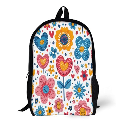 Sac à dos 3D imprimé fleuri cartable imperméable et léger pour écolier