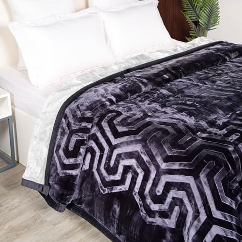 Image of MYTRIDENT Classic Style Me Solid Double Mink Blanket, 4kg, 100% Polyster, Matcha