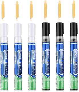 6 Sets Grout Pen White and Black for Floor Tile Refresh, Black Grout Pen Repair Sealer Pen Tile Paint for Bathroom Tile Paint Home Decorations