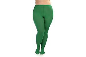 Plus Size Green Tights Opaque Curvy Stockings