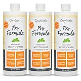 Oxyfresh Pro Formula Fresh Mint Mouthwash – Patented Zinc Mouthrinse for Fresh Breath, Healthy Gums & Bad Breath Treatment for Adults - Dye, Fluoride & Alcohol Free (16 oz Pack of 3)