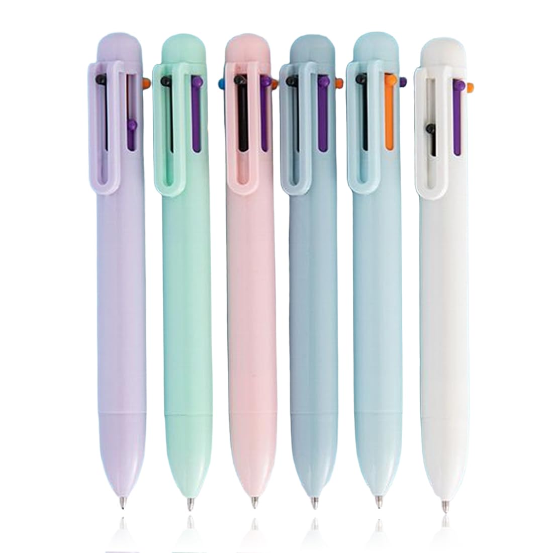 6 Penne A Sfera Divertenti A Forma Di Mano – Confezione Colori Assortiti (blu, Verde, Giallo, Rosa, Arancione, Rosso), Inchiostro Nero, Impugnatura In Silicone, Regalo Per Bambini E Studenti
