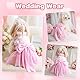 Yaopelky Kleine HundehochzeitskleiderRose Blume Bowknot Katze Kleid Welpe Tüll Kleid Katze Outfit Haustier Kostüm für Yorkie Teddy Chihuahua