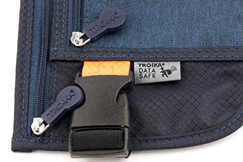 TROIKA-Safety-Belt-BLB20DB-Belt-Bag-2-Zipped-Compartments-Flat-Money-Belt-RFID-Reading-Protection-Tickets-Passport-ID-Cards-Driving-Licence-Boarding-Cards-Original