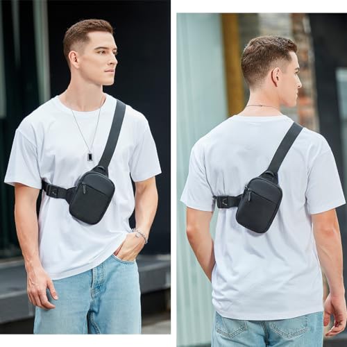 Image of GUSTAVE Sling Bag for Men And Women, Small Crossbody Bags for Men Oxford Cloth Waterproof Lightweight Side Bag Shoulder Bag Men for Outdoors Traveling Casual