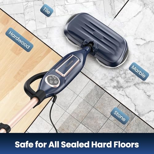 Image of DEVOAC VM6 Scrubbing Steam Mop with Rotating Mop Pads, 10 in 1 Steam Mop, Lightweight Spin Mop & 3 Steam Modes for Hard Floor Laminate Marble Floors (Ink)
