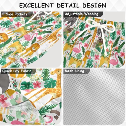 Boys Swim Trunks Animals Giraffe Sloth Lions Swim Shorts Boys Bathing Suit Swimsuit Boy Swimwear 2T 202c15943