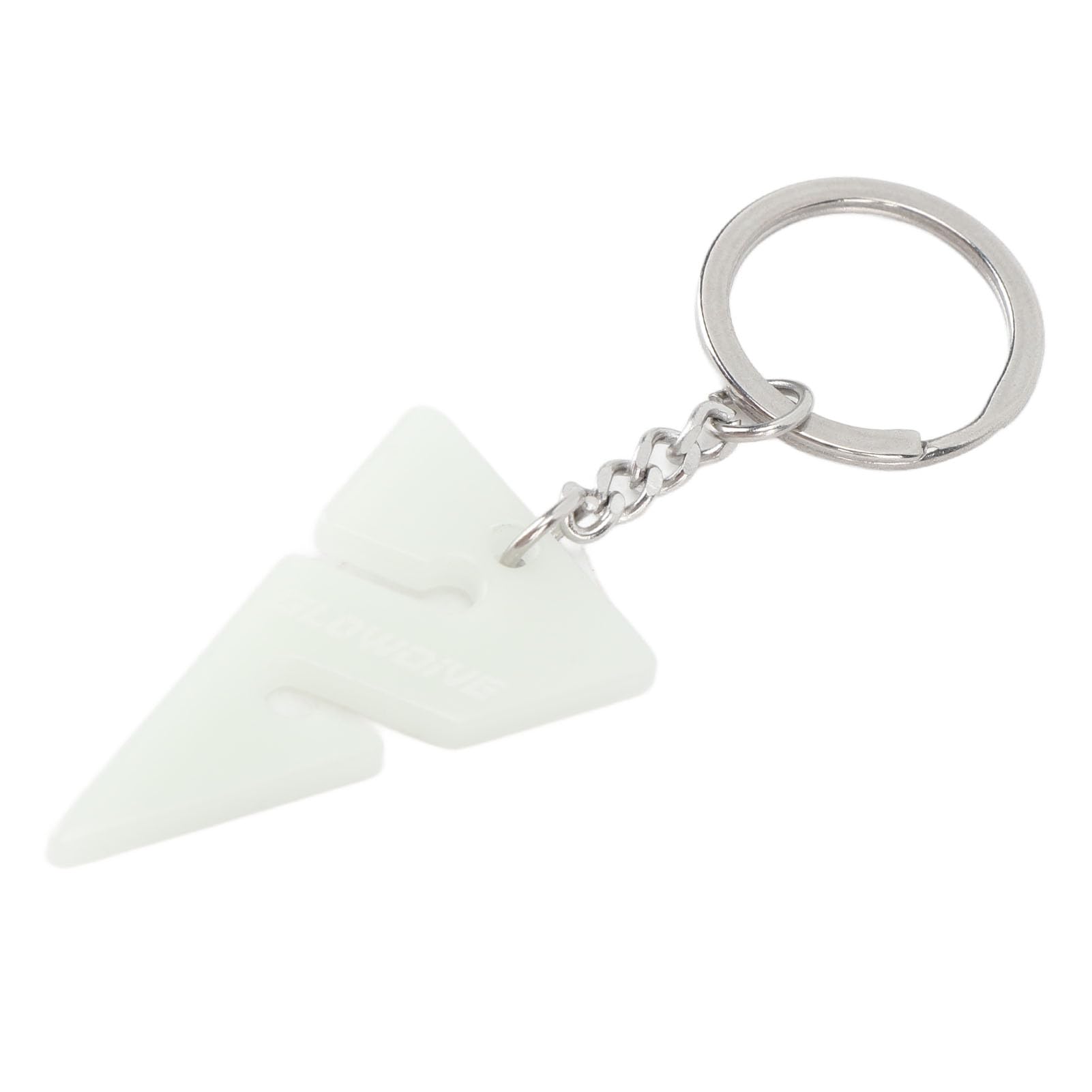 Fydun Multifunctional Blue Luminous Resin Triangular Keychain for Divers & Backpack Decor in Dark, Stainless Steel Ring Included