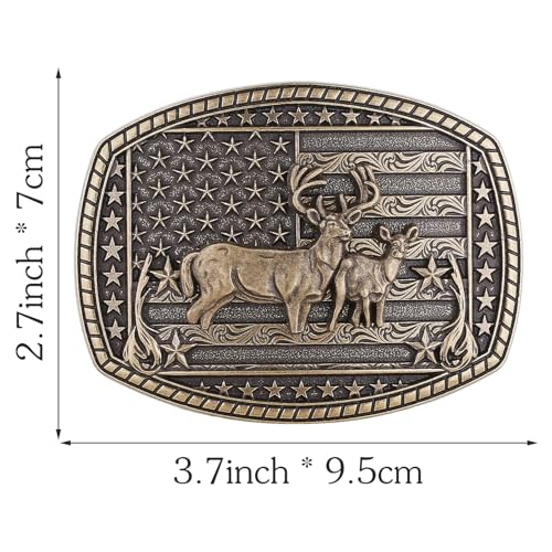 Image of Cowboy Belt Buckle for Men Western Cowgirl Rodeo Longhorn Bull Belt Buckles