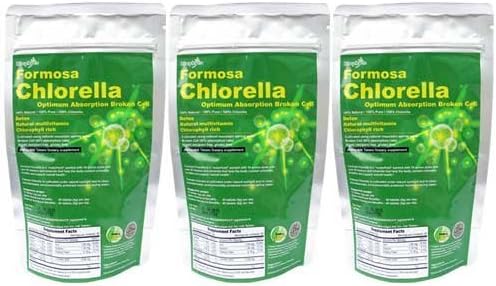 Premium Chlorella Tablets X 3 Bags (360g) Wholefoods Broken Cell Wall Chlorella Bio Green Algae with Chlorella Growth Factor/Detox/Helps Bowel Movement