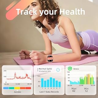 coioc Smartwatch Damen mit Telefonfunktion, 1.85 Zoll HD Fitnessuhr, 120+ Sportmodi, Herzfrequenz & Schrittzähler, IP68 Wasserdicht, kompatibel mit iOS & Android, rosa